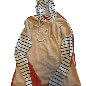 BKE orange, cream, black and white hoodie